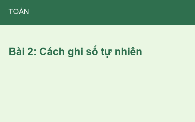 Bài 2: Cách ghi số tự nhiên