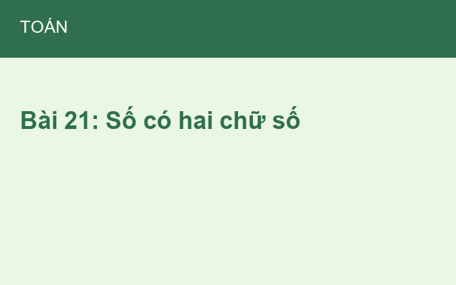 Bài 21: Số có hai chữ số